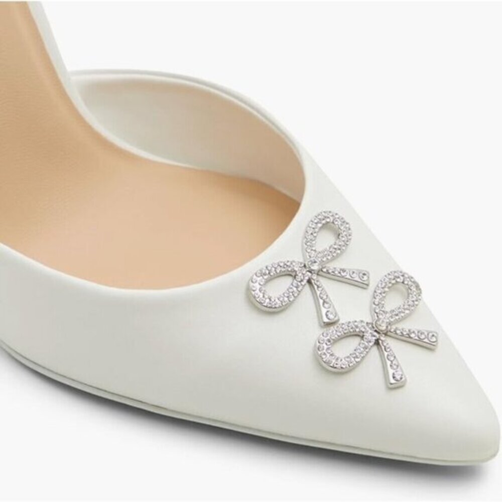 Call It Spring Silver Crystal Embellished Pointed Toe Sparkling Pump 6 - Picture 4 of 8